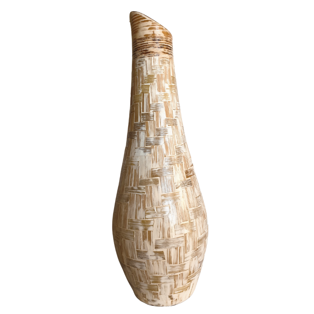 Flute Ceramic Vase Neutral Tones