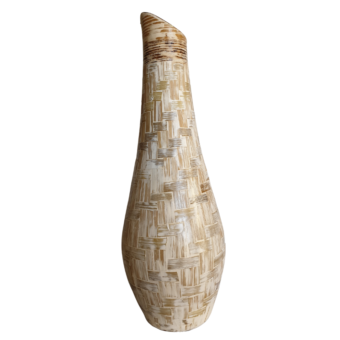 Flute Ceramic Vase Neutral Tones