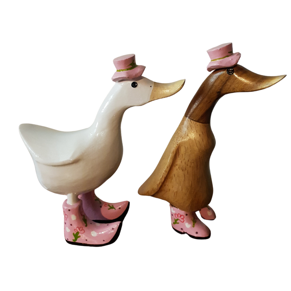 Country Cottage Bamboo Ducks – Cute Couple Style Decor - Azure Decor
