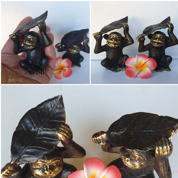 Brass Monkey with Lotus Leaf Overhead