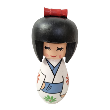 Japanese Wooden Doll White