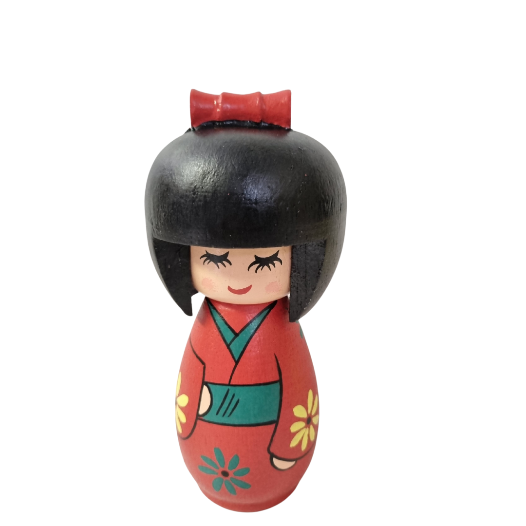 Japanese Wooden Doll red