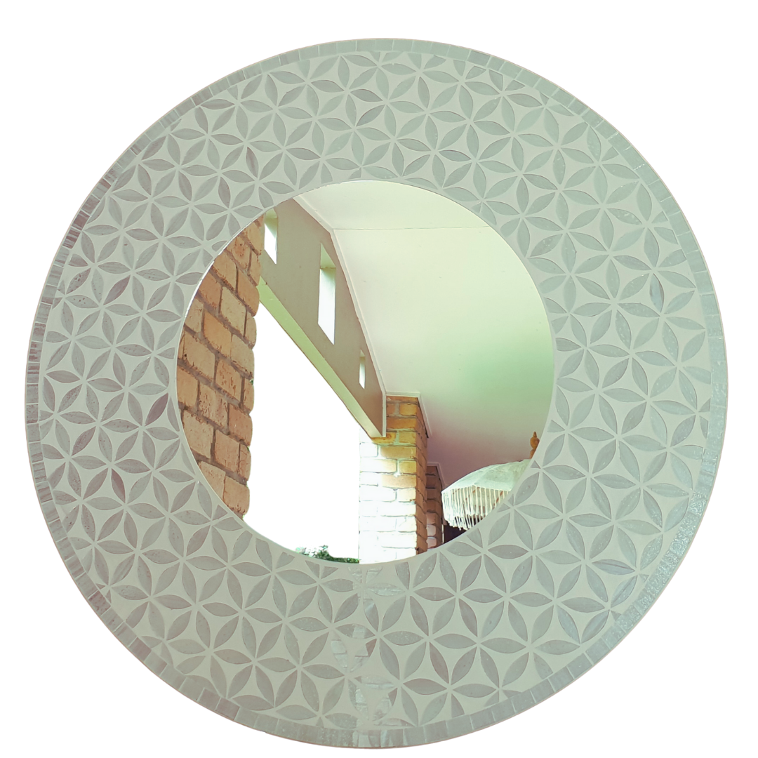 Pearl White Wall Mirror Mosaic 
