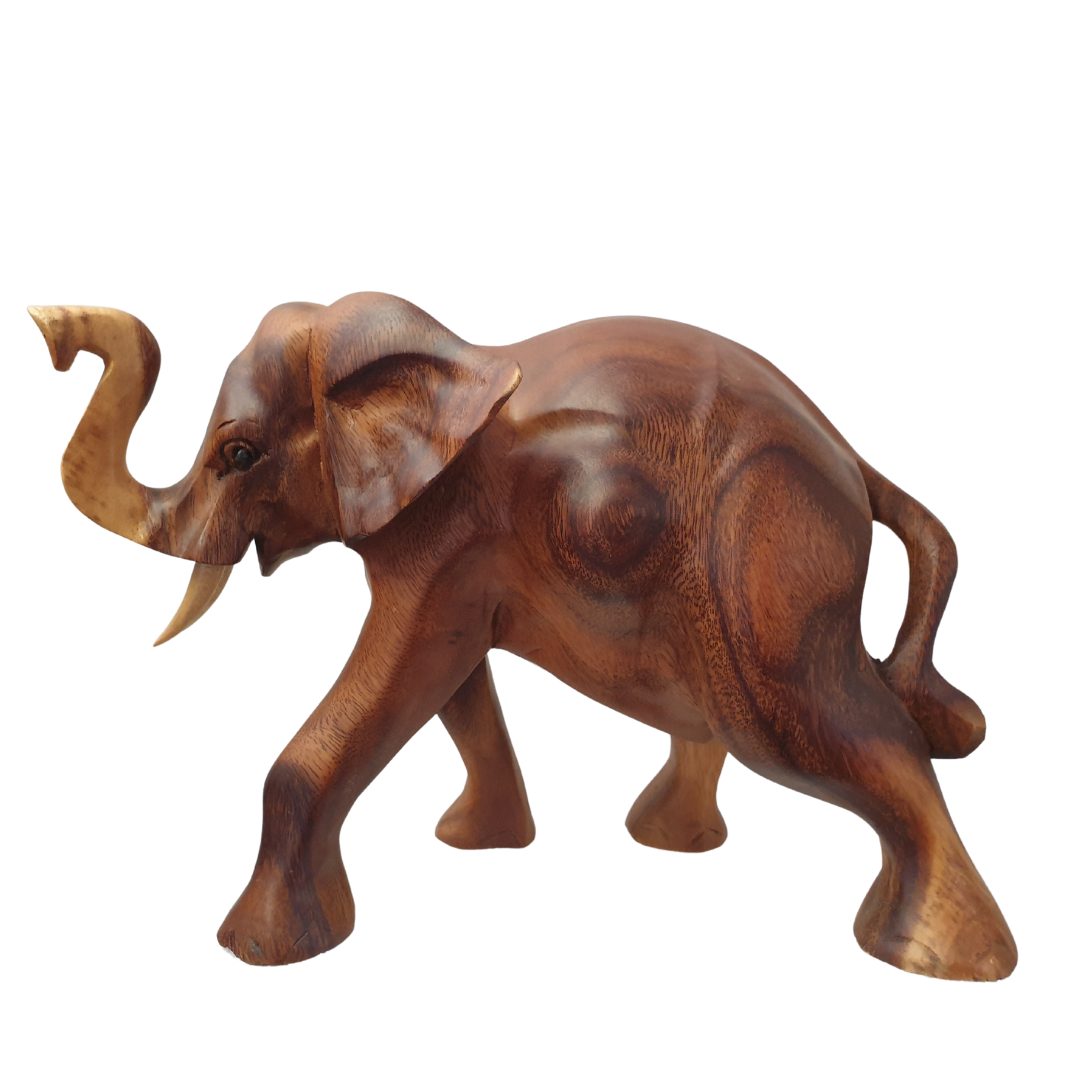 Deep warm brown grain with natural wood markings, smooth carved surface showing the opposite side, on a white background. Style 1