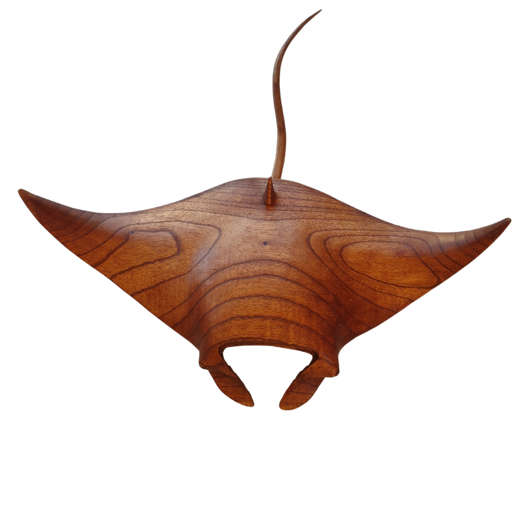 Manta Ocean Sting Ray Carved Wood 