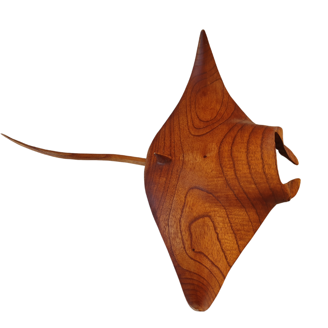 Manta Ocean Sting Ray Carved Wood 