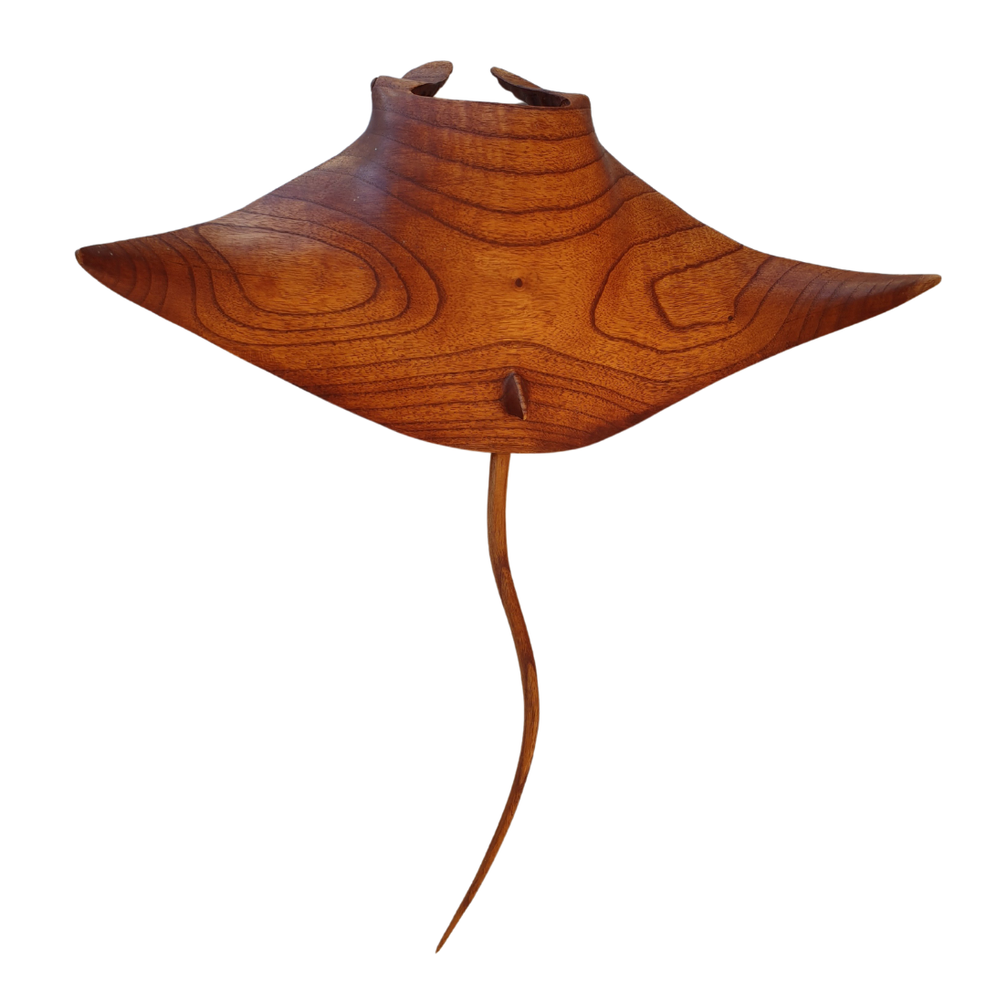 Manta Ocean Sting Ray Carved Wood 