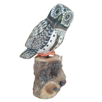 Owl Statue Wooden Carving