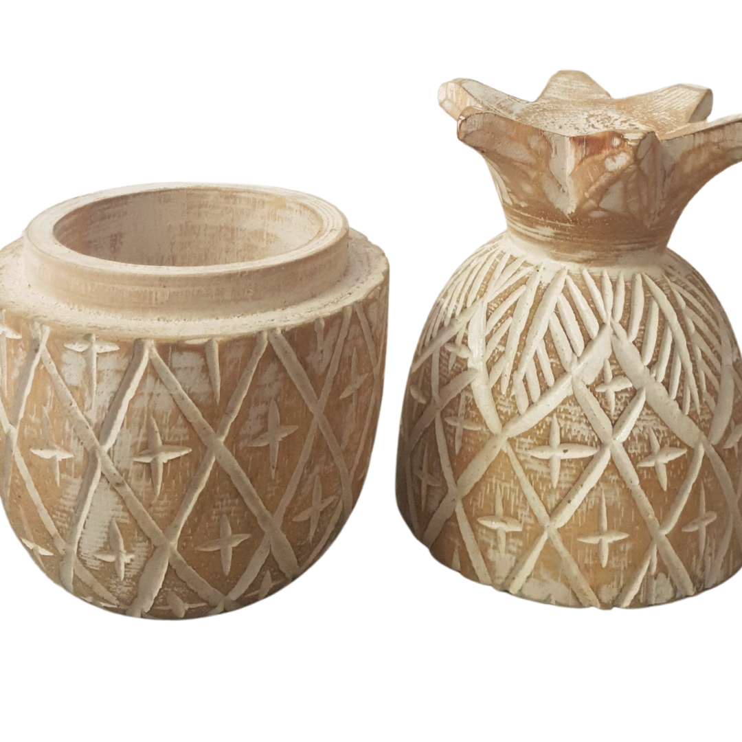 Pineapple Canister Wooden Décor 