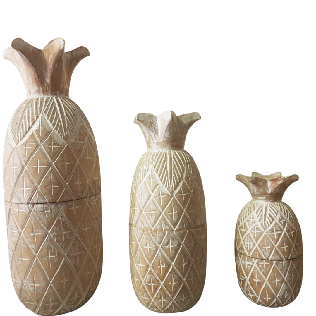 Pineapple Canister Wooden Décor 