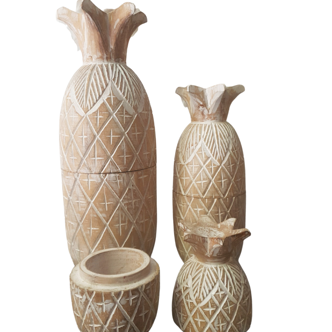 Pineapple Canister Wooden Décor 