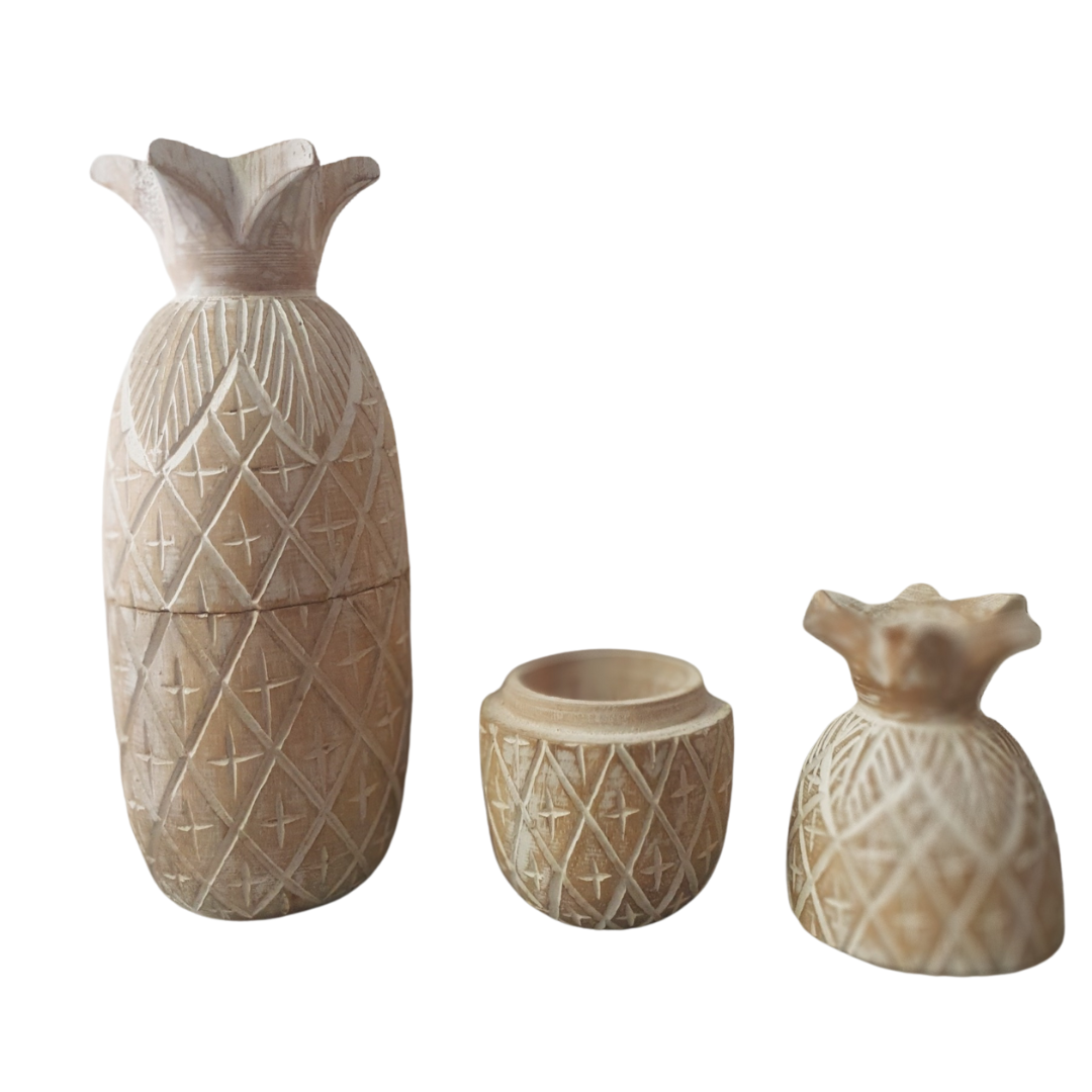 Pineapple Canister Wooden Décor 