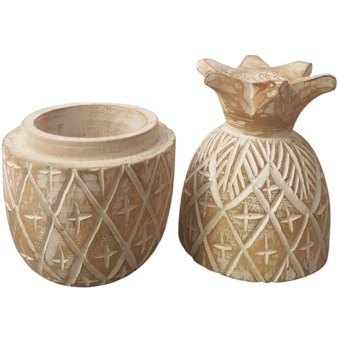 Pineapple Canister Wooden Décor 