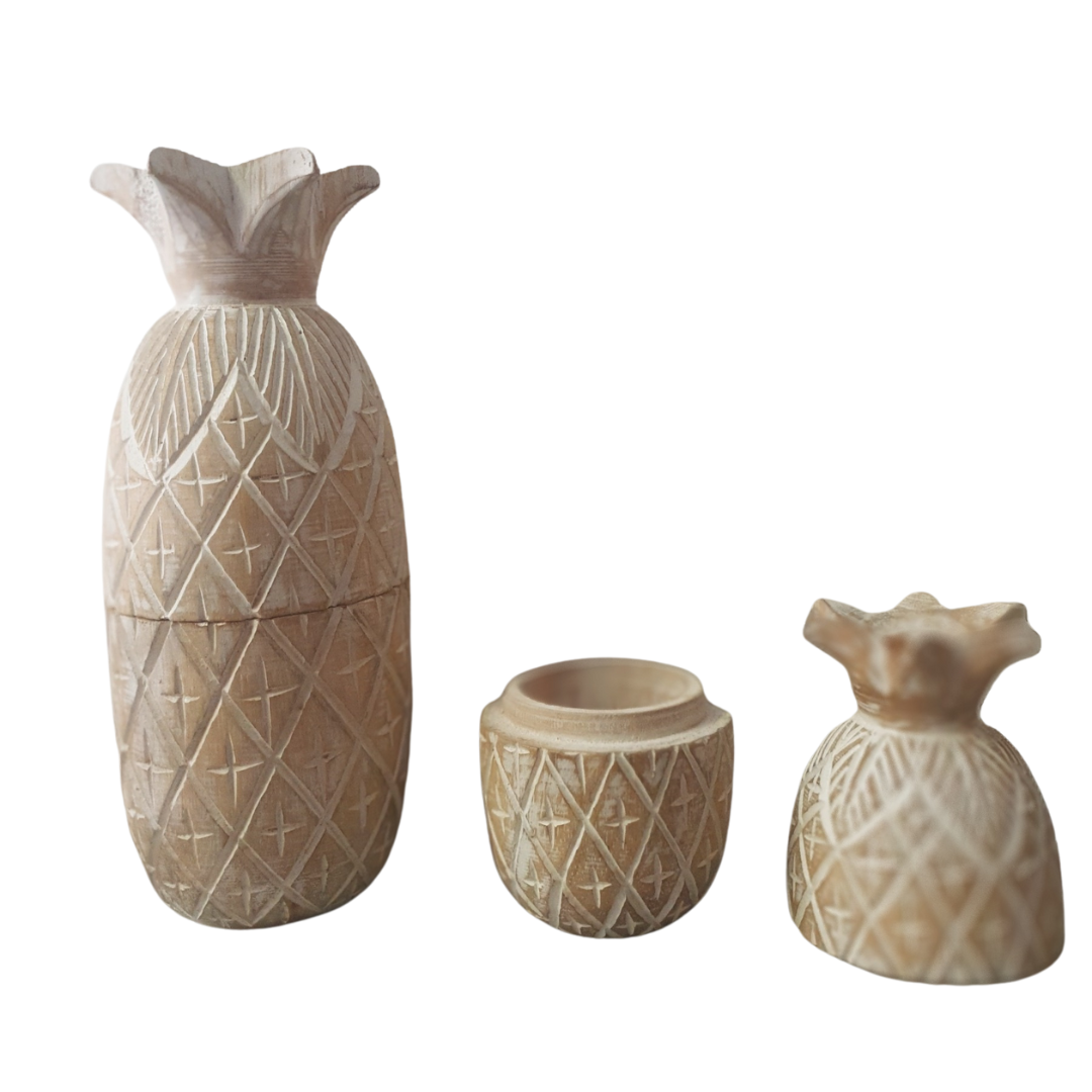 Pineapple Canister Wooden Décor 