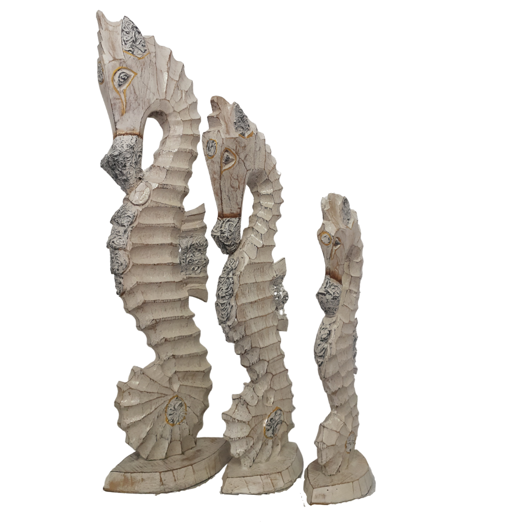 Seahorse Wooden Statue Décor