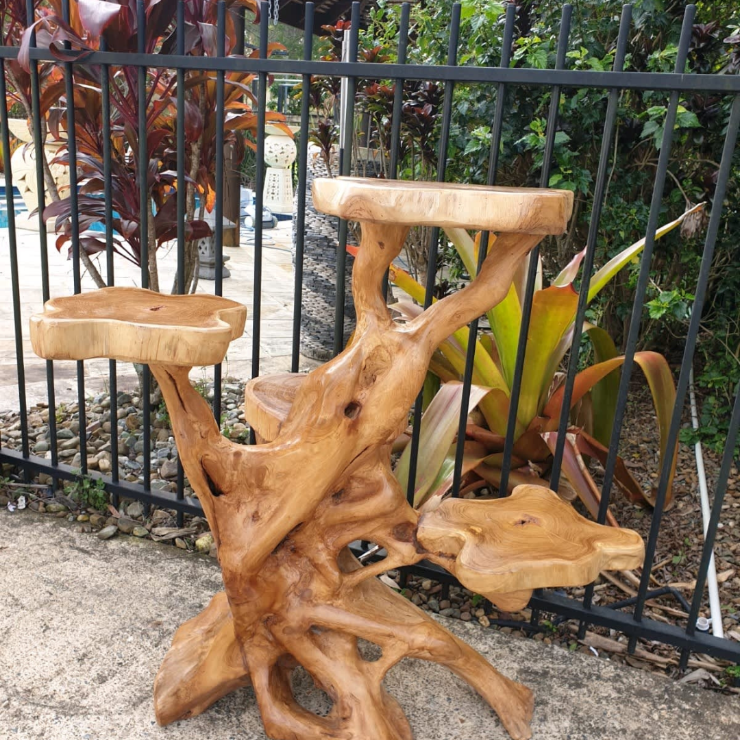 Teak Root Wood Plant Stand Furniture,