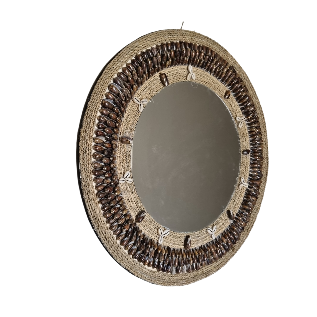 Round Wall Mirror BROWN FRI0005 